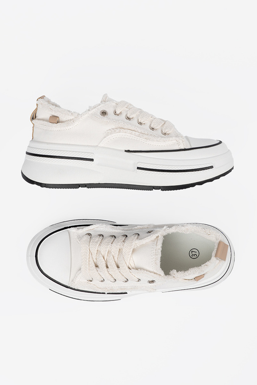 Weiße Damen Schuhe mit Plattform Weiße Damen Schuhe mit Plattform