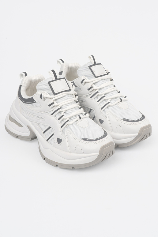 Weiße Damen Schuhe mit Plateausohle