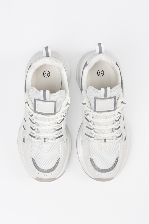 Weiße Damen Schuhe mit Plateausohle