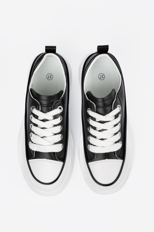 Schwarz-weiße Freizeitschuhe mit...