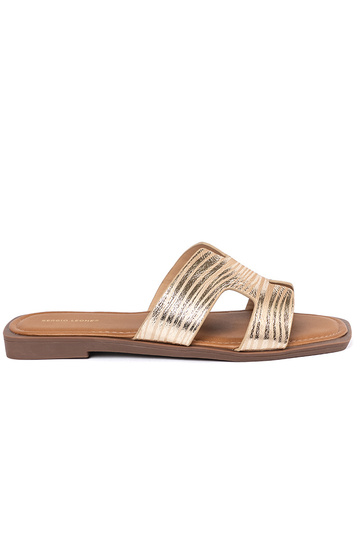 Goldene Hausschuhe mit...