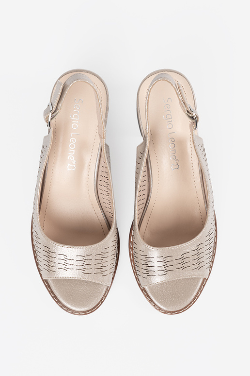 Goldfarbene Damen Schuhe mit...