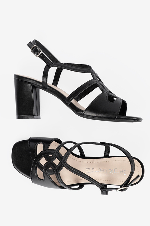 Schwarze Damen Sandalen mit High Heels Schwarze Damen Sandalen mit High Heels