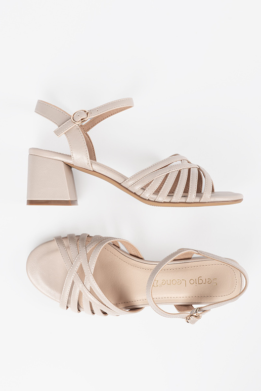 Sandfarbene Damen Sandalen, Sergio Leone Sandfarbene Damen Sandalen, Sergio Leone