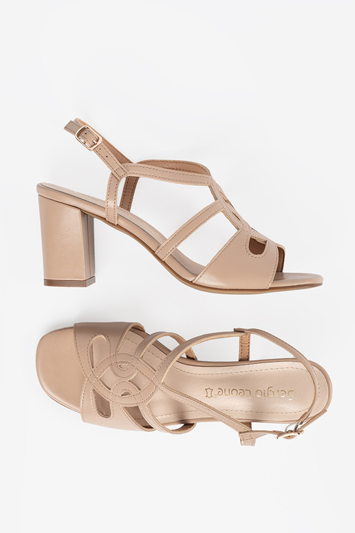 Sandfarbene Damen Schuhe mit High Heels Sandfarbene Damen Schuhe mit High Heels