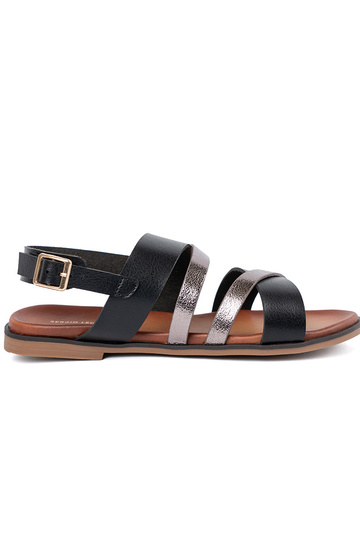 Goldfarbene Sandalen mit...