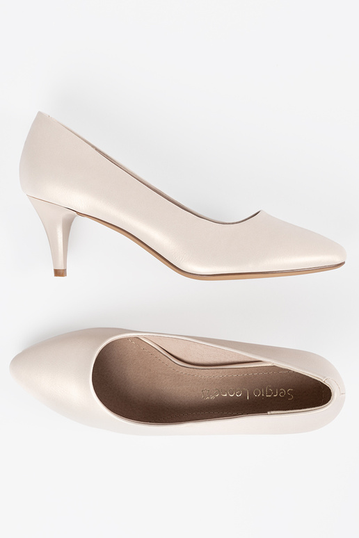 Elfenbeinfarbene High Heels, Sergio...