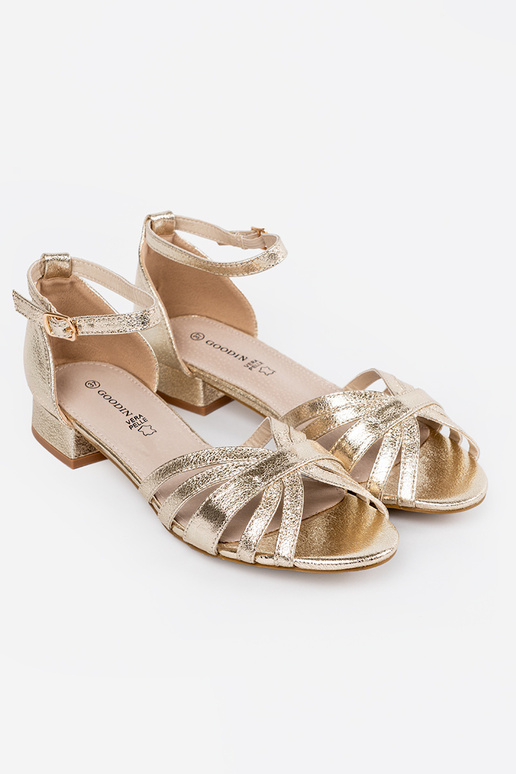 Elegante, goldene Sandalen auf... Elegante, goldene Sandalen auf...