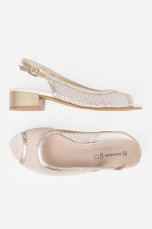 Sandalen mit dekorativem Netz in golden Sandalen mit dekorativem Netz in golden