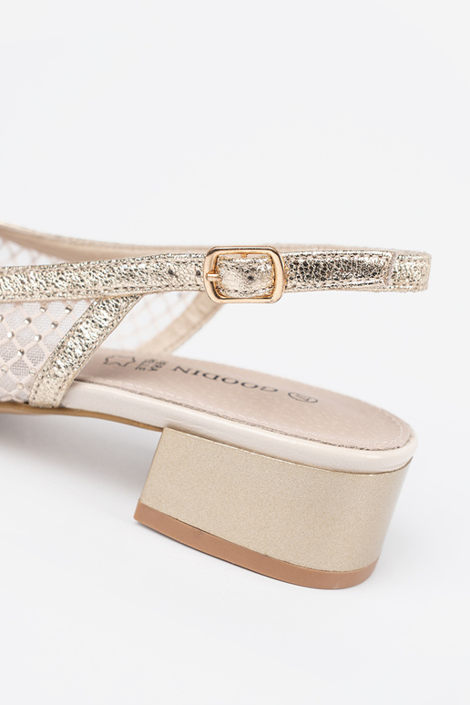 Sandalen mit dekorativem Netz in golden Sandalen mit dekorativem Netz in golden