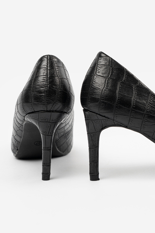 Schwarze klassische Pumps mit Muster Schwarze klassische Pumps mit Muster