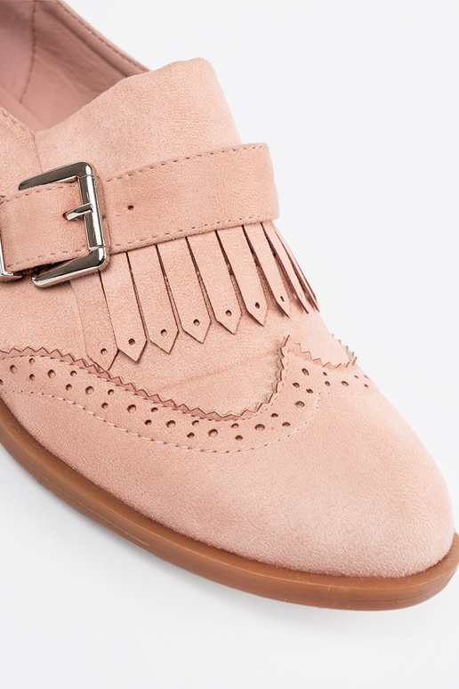 Rosa flache Mokassins aus Wildleder
