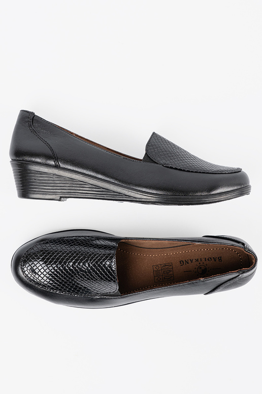 Damen Halbschuhe mit Ledertextur