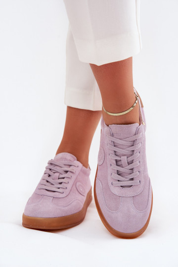 aus INildleder Sneakers Stilvollllschuhe Feminin Big Star RR274850 HI-POLY SYSTEM Violette Farbe 2