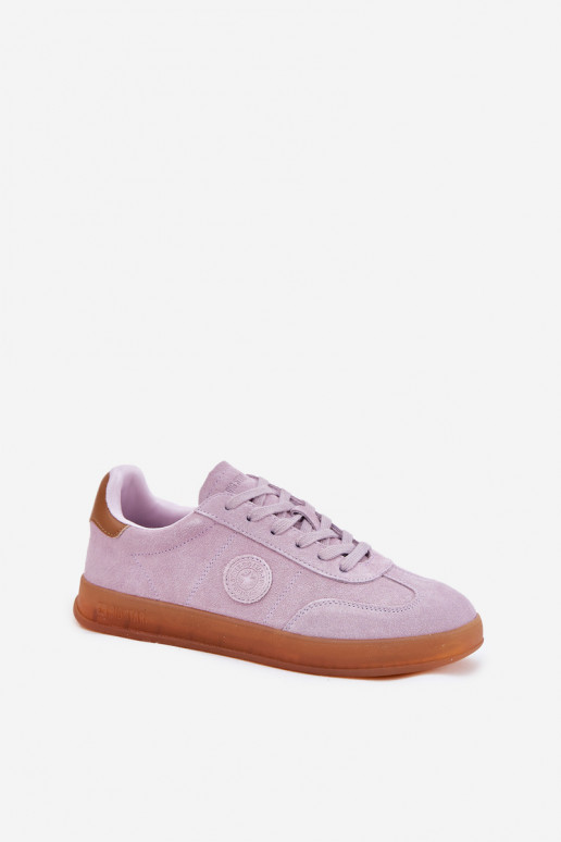 aus INildleder Sneakers Stilvollllschuhe Feminin Big Star RR274850 HI-POLY SYSTEM Violette Farbe