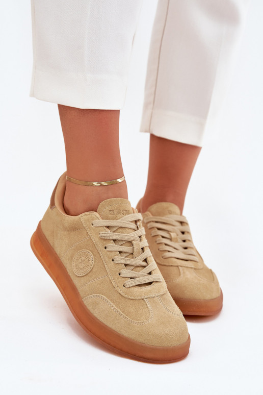 aus INildleder Sneakers Stilvollllschuhe Feminin Big Star RR274849 HI-POLY SYSTEM Beige