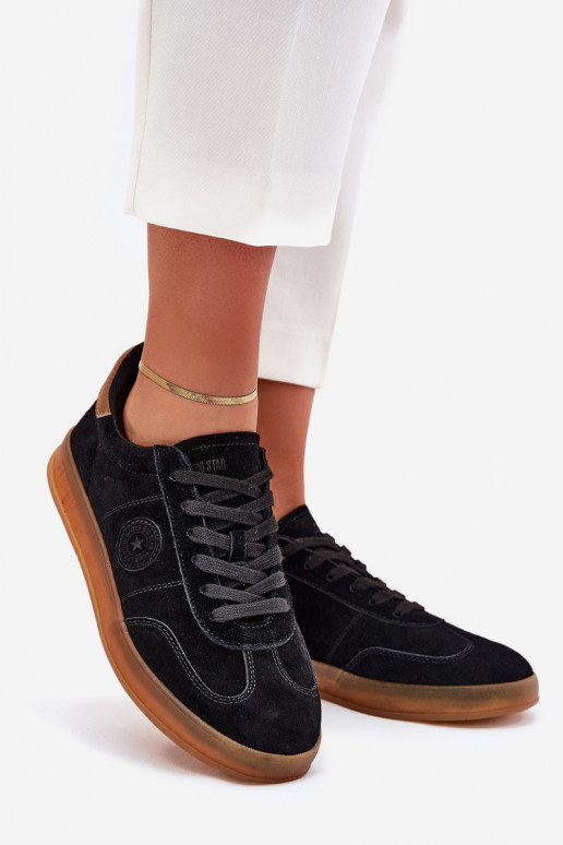 aus INildleder Sneakers Stilvollllschuhe Feminin Big Star RR274851 HI-POLY SYSTEM schZuarze Farbe