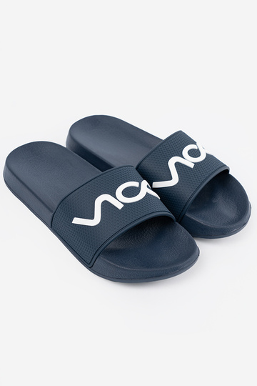 Dunkelblau Hausschuhe mit einer Notiz