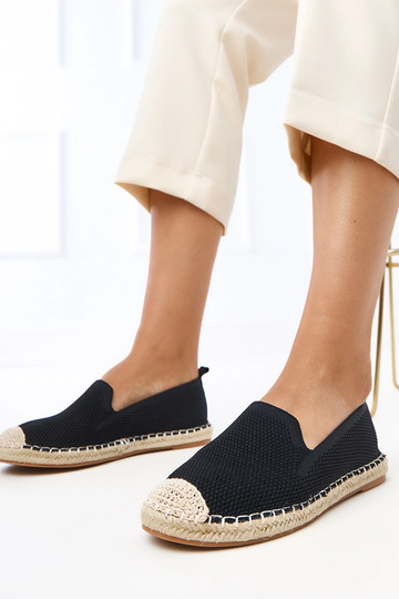 Schwarze Espadrilles mit...