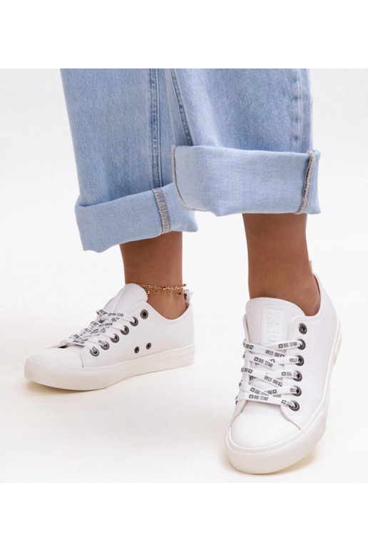 Weiße Eco-Leder-Sneaker Big Star...