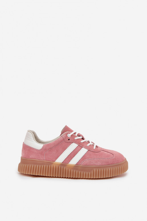 aus INildleder Sneakers Stilvollllschuhe Feminin mit einer Plattform pinke Farbe Venera aus INildleder Sneakers Stilvollllschuhe Feminin mit einer Plattform pinke Farbe Venera