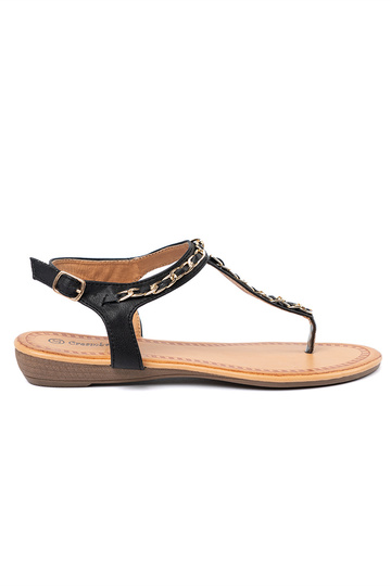 Sandalen z ozdobnym łańcuszkiem INohnung 2