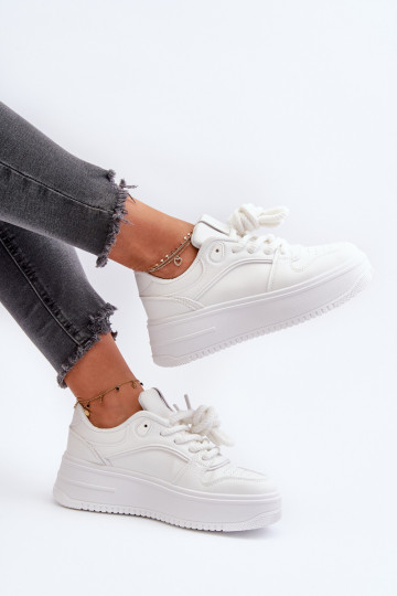 Weiße Sneakers mit Plattform aus Eko-Leder Vhisper 2