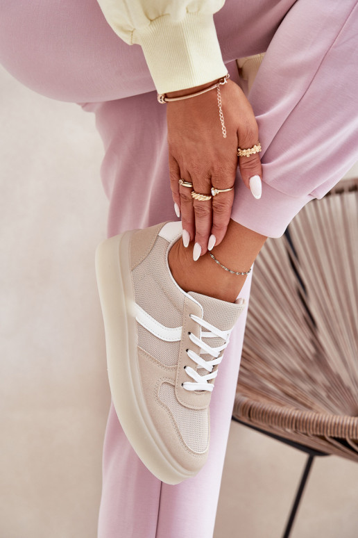 Niedrig Sneakers Stilvollllschuhe Feminin mit einer Plattform Beige Telmira