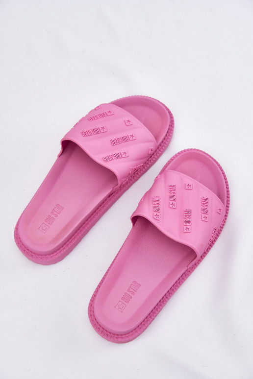 Damenhausschuhe mit einer Plattform Big Star RR274A541 pinke Farbe