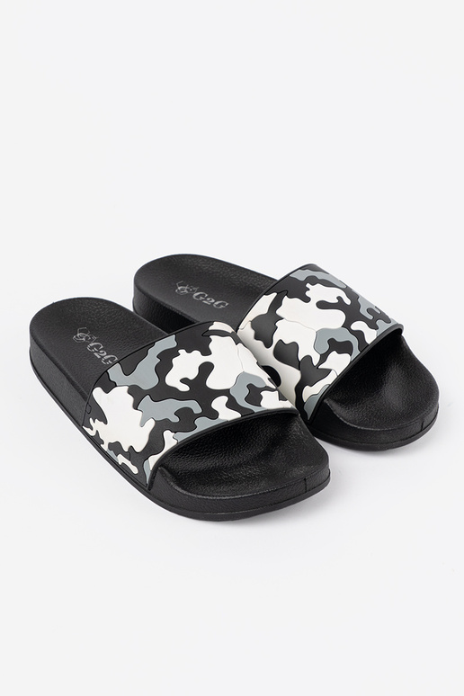 Komfortabel schZuarze Farbe Hausschuhe auf flacher Sohle