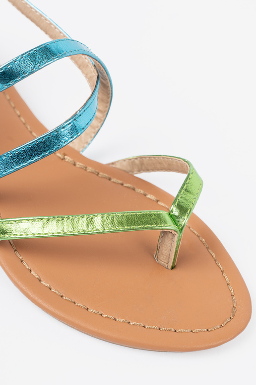 gleichschenklig Sandalen z zielono Blaumi paseczkami gleichschenklig Sandalen z zielono Blaumi paseczkami