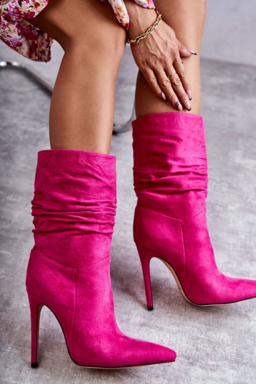 Rüschen für Damen Stiefel Stiefel pinke Farbe Laguna