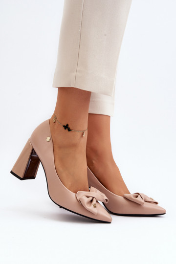 Schuhe mit Absätzen mit Bändern Beige Ariemessa 2
