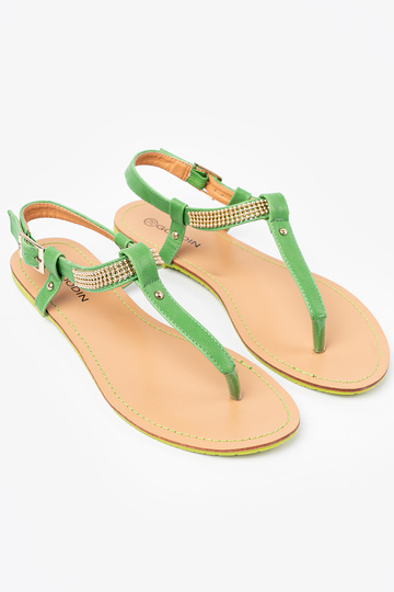 Sandalen Hausschuhe ze goldenm zdobieniem