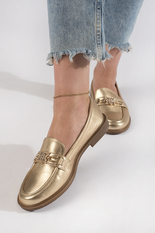 goldene Farbe stilvoll Mokassins für Damen goldene Farbe stilvoll Mokassins für Damen