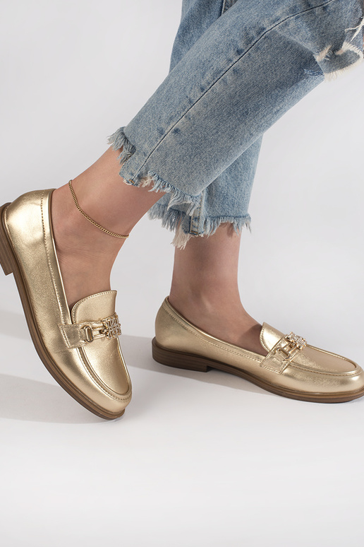 goldene Farbe stilvoll Mokassins für Damen goldene Farbe stilvoll Mokassins für Damen