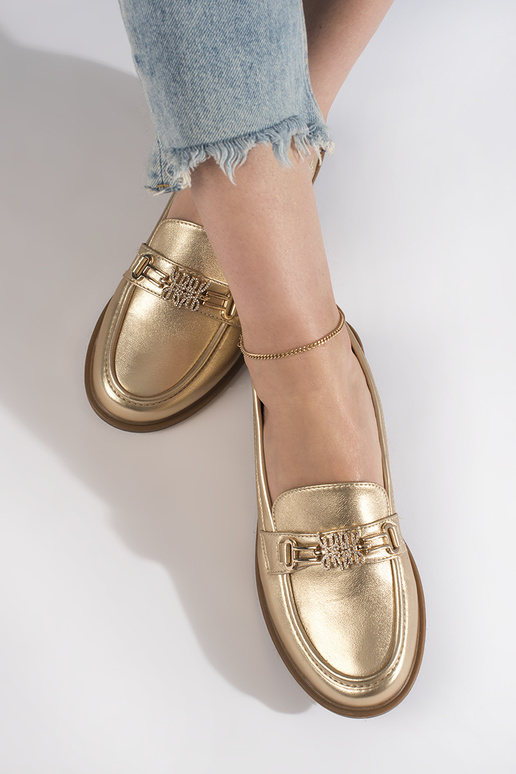 goldene Farbe stilvoll Mokassins für Damen goldene Farbe stilvoll Mokassins für Damen