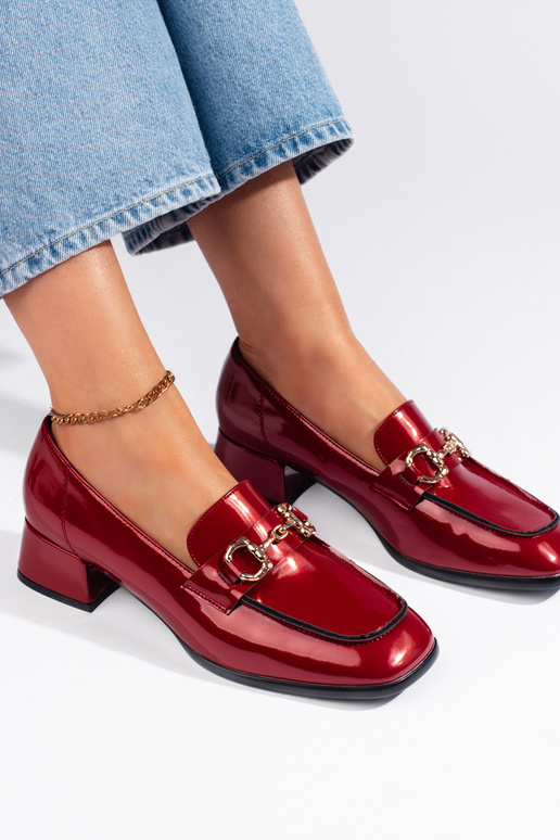 mit Lackeffekt Mokassins für Damen Rot mit Lackeffekt Mokassins für Damen Rot