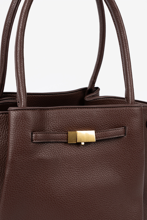 Pojemna torba Zu ciemnym brązie aus Öko-Leder