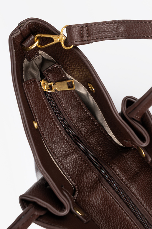 Pojemna torba Zu ciemnym brązie aus Öko-Leder