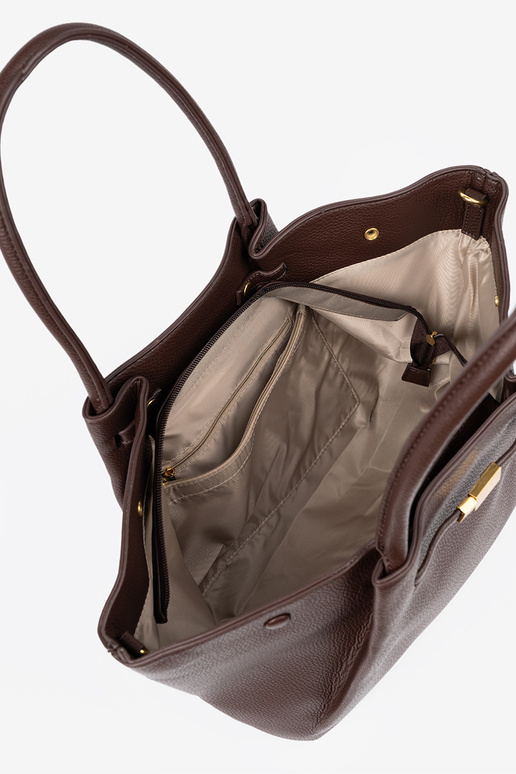 Pojemna torba Zu ciemnym brązie aus Öko-Leder