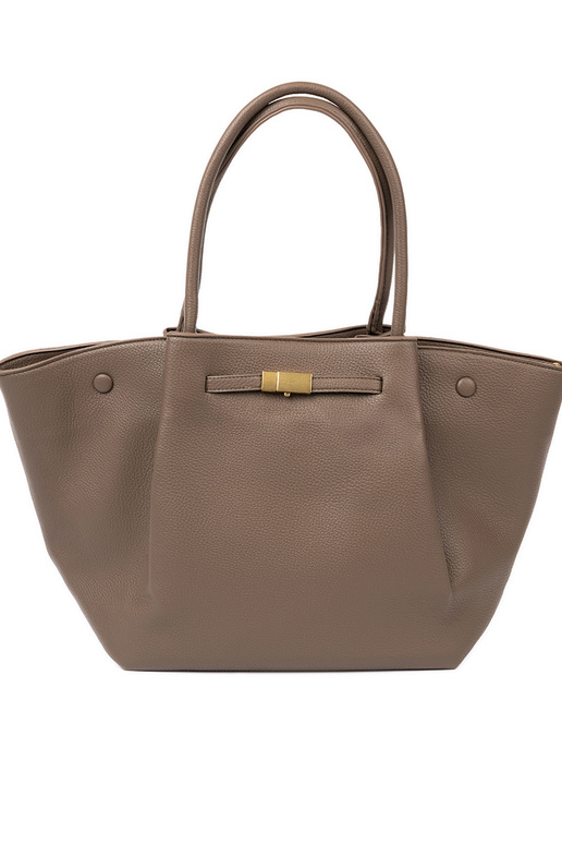 Handtasche/Tasche shopper taupe mit Verschluss Handtasche/Tasche shopper taupe mit Verschluss