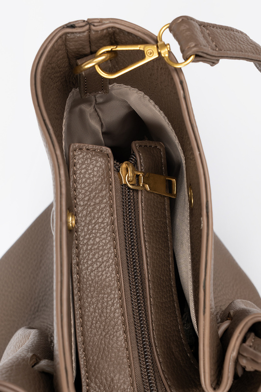 Handtasche/Tasche shopper taupe mit Verschluss Handtasche/Tasche shopper taupe mit Verschluss