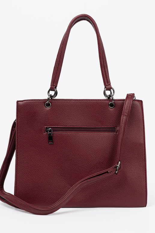 Burgund Handtasche typu tote z tłoczonym napisem Burgund Handtasche typu tote z tłoczonym napisem
