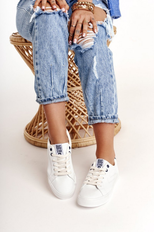 Sneaker aus Ermöglichtturleder BIG STAR BB274211 INeiß und Es mussrineblau