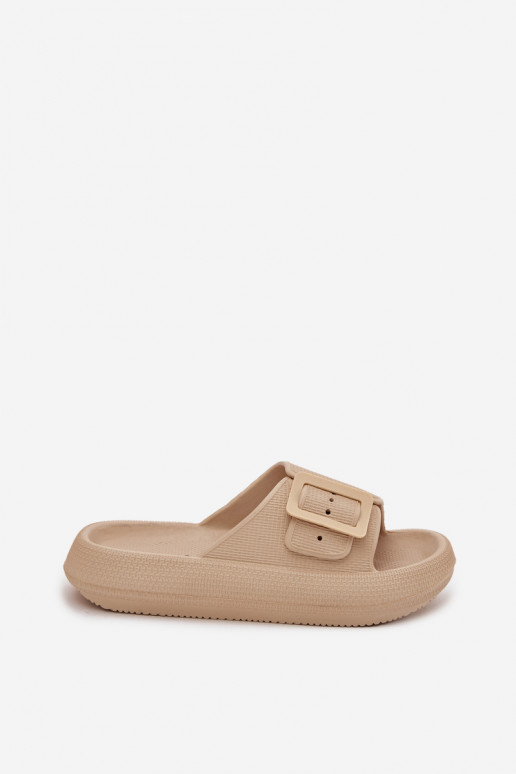 Leichte Hausschuhe Damenhausschuhe mit Schnallen Vinceza 75207 Beige Leichte Hausschuhe Damenhausschuhe mit Schnallen Vinceza 75207 Beige