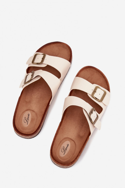 Feminin Hausschuhe mit einer Plattform mit Schnallen Beige Vesina Feminin Hausschuhe mit einer Plattform mit Schnallen Beige Vesina