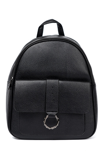 schZuarze Farbe Rucksack Damen aus Öko-Leder 2