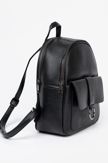 schZuarze Farbe Rucksack Damen aus Öko-Leder