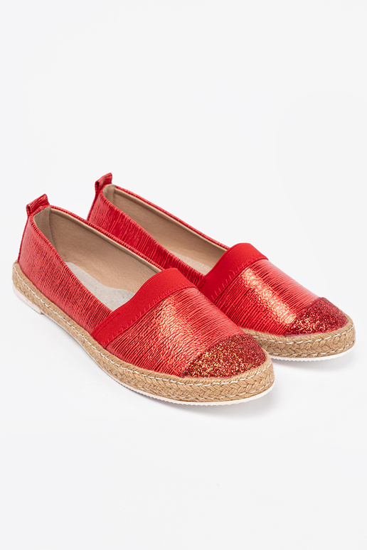 rote Farbe Espadrilles z błyszczącą nitką rote Farbe Espadrilles z błyszczącą nitką